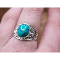 Echt zilveren ring met turkoois